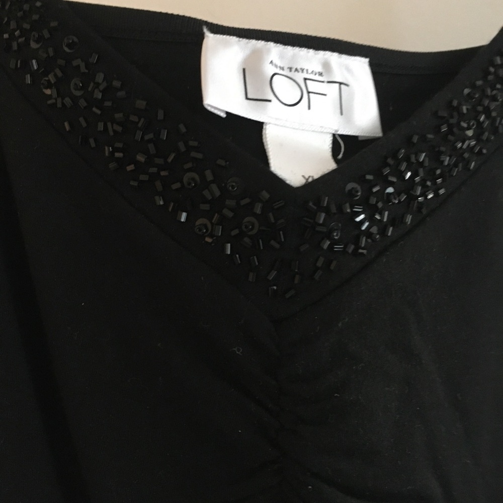 Loft Dressy Black Beaded Camisole